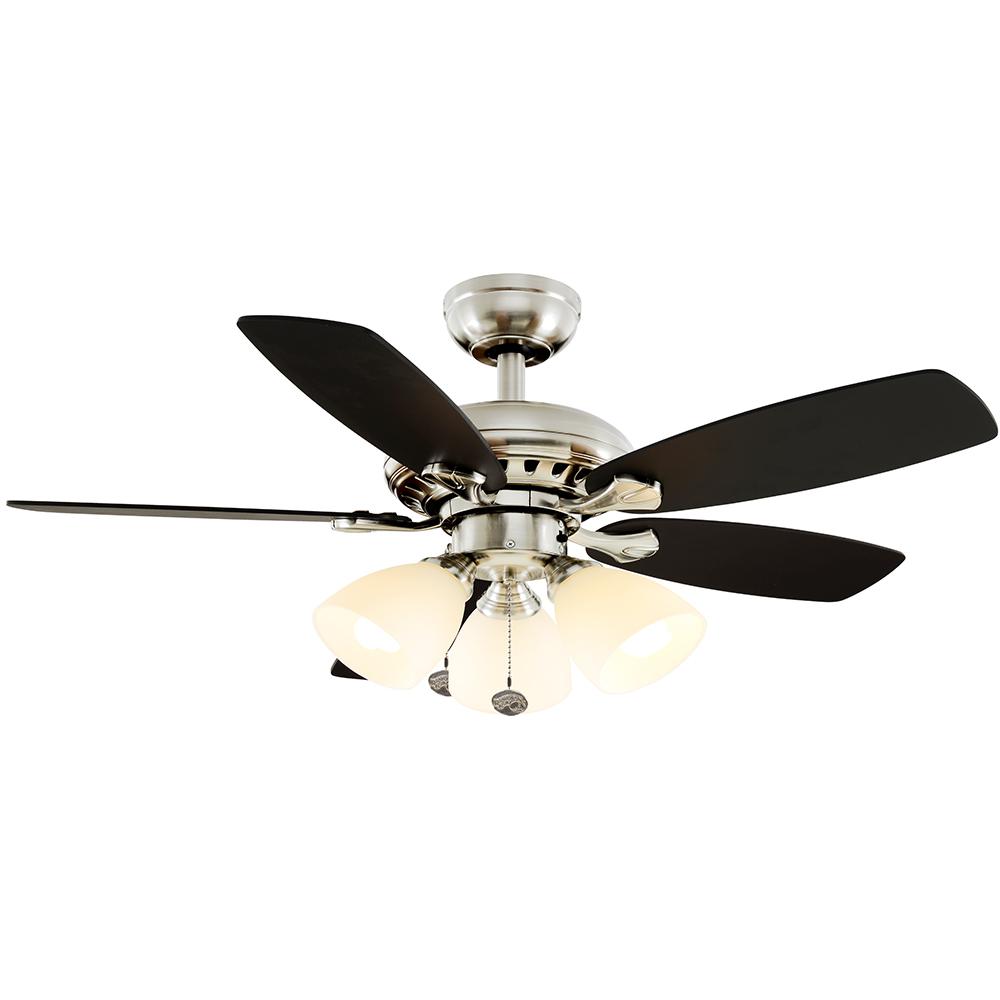 Hampton Bay Luxenberg 36 In Led Brushed Nickel Ceiling Fan 91136 Hampton Bay Luxenberg 36 In Led Brushed Nickel Ceiling Fan