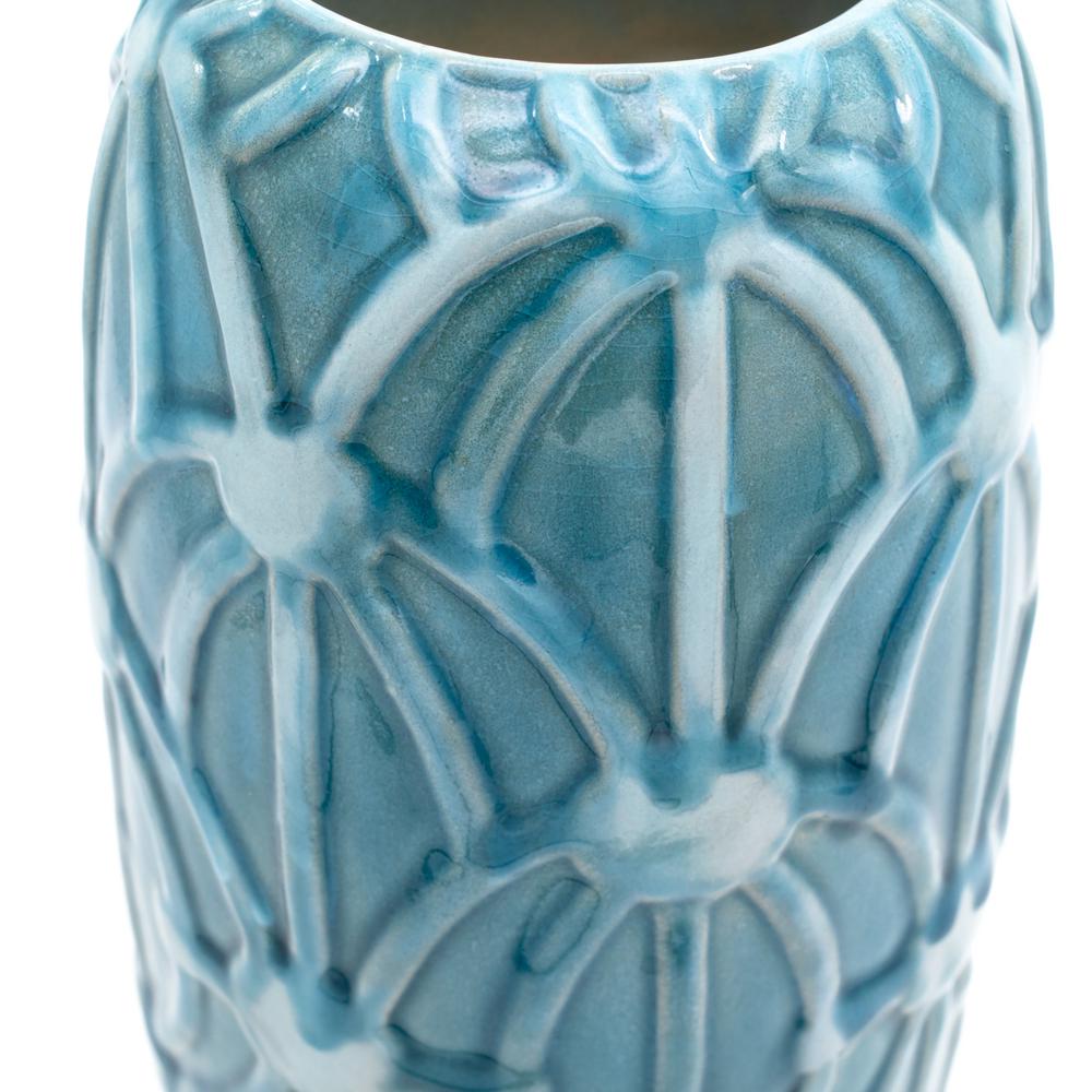 Grotto Aqua Rope Emboss Column Vase 32023 The Home Depot