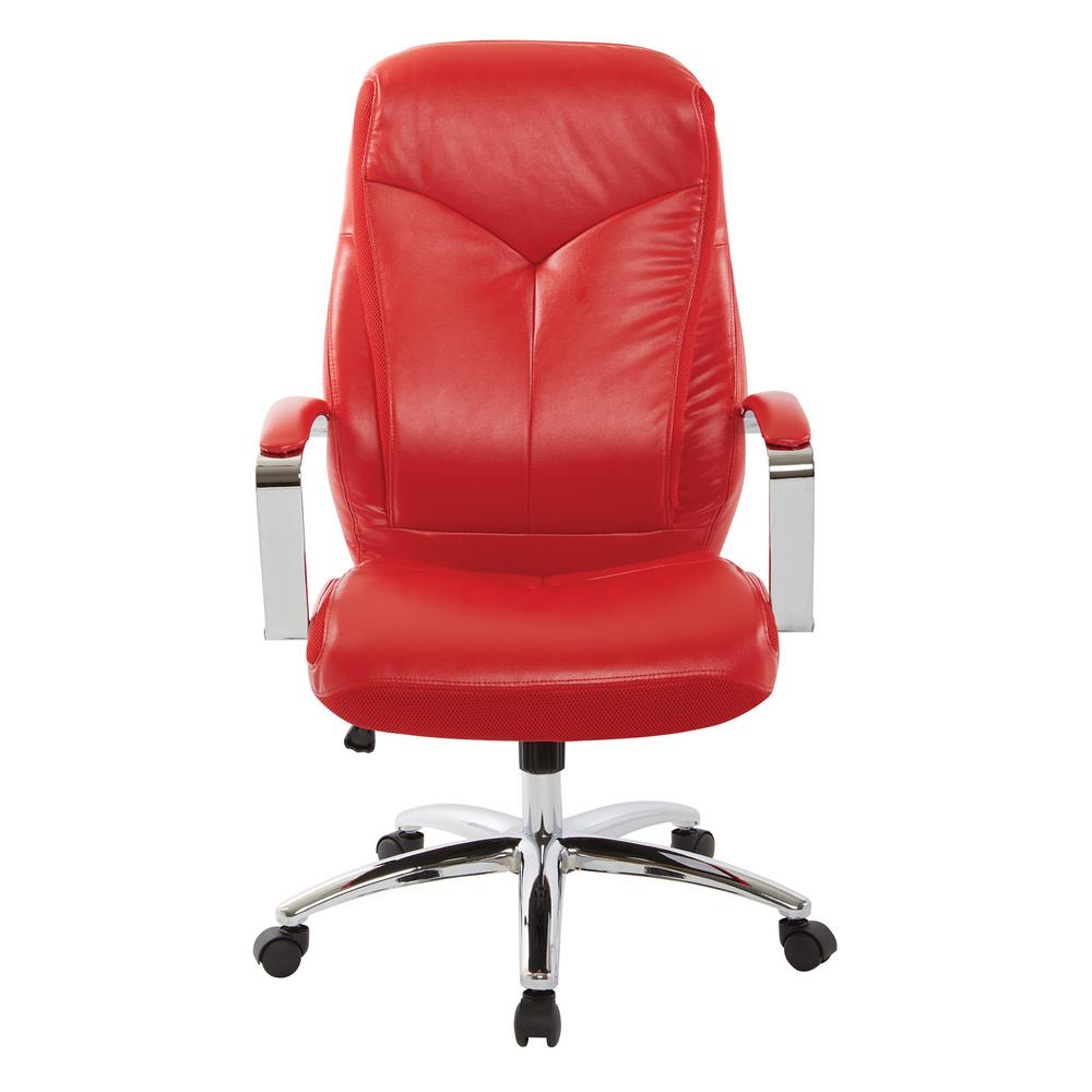 Inspired By Bassett Clifton Red Faux Leather Office Chair With Inspired By Bassett Clifton Red Faux Leather Office Chair With Mesh