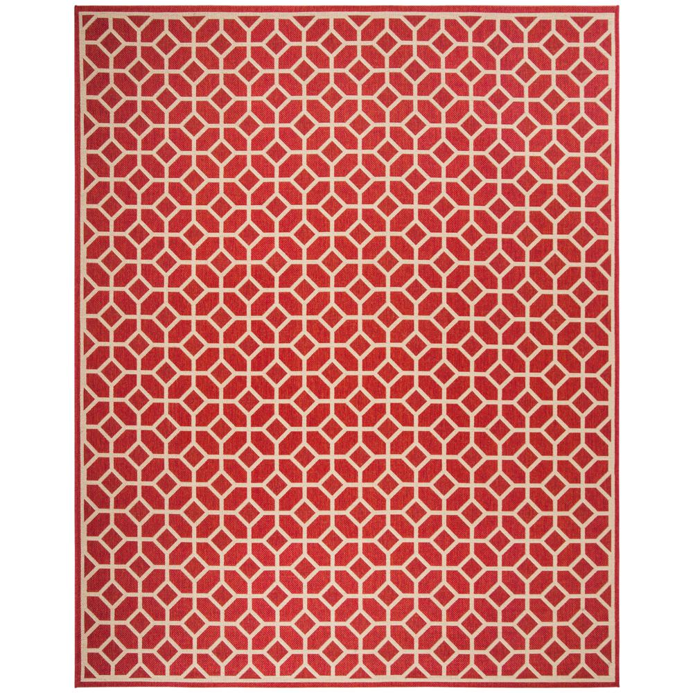 Safavieh Beach House Red Cream 9 Ft X 12 Ft Indoor Outdoor Area Rug Bhs127q 9 The Home Depot