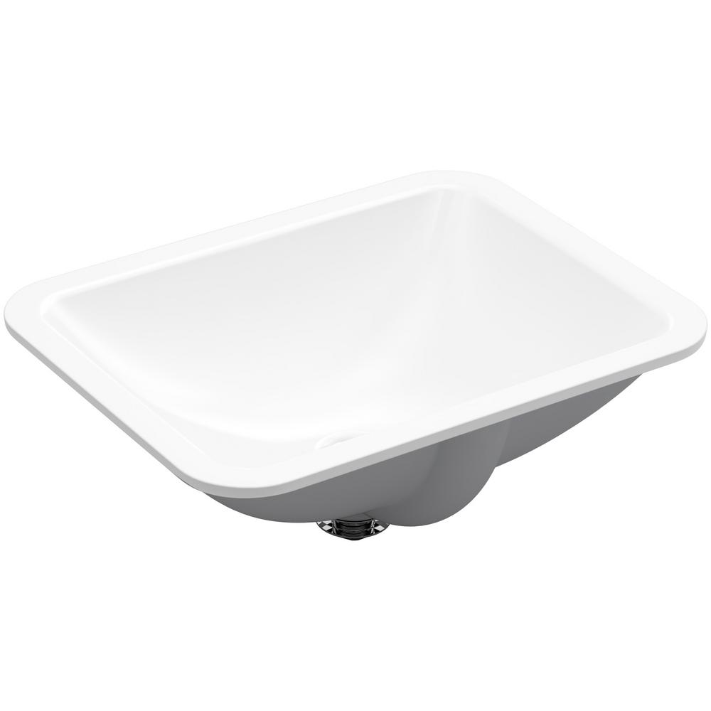 Kohler Caxton Rectangle Undermount Bathroom Sink In White