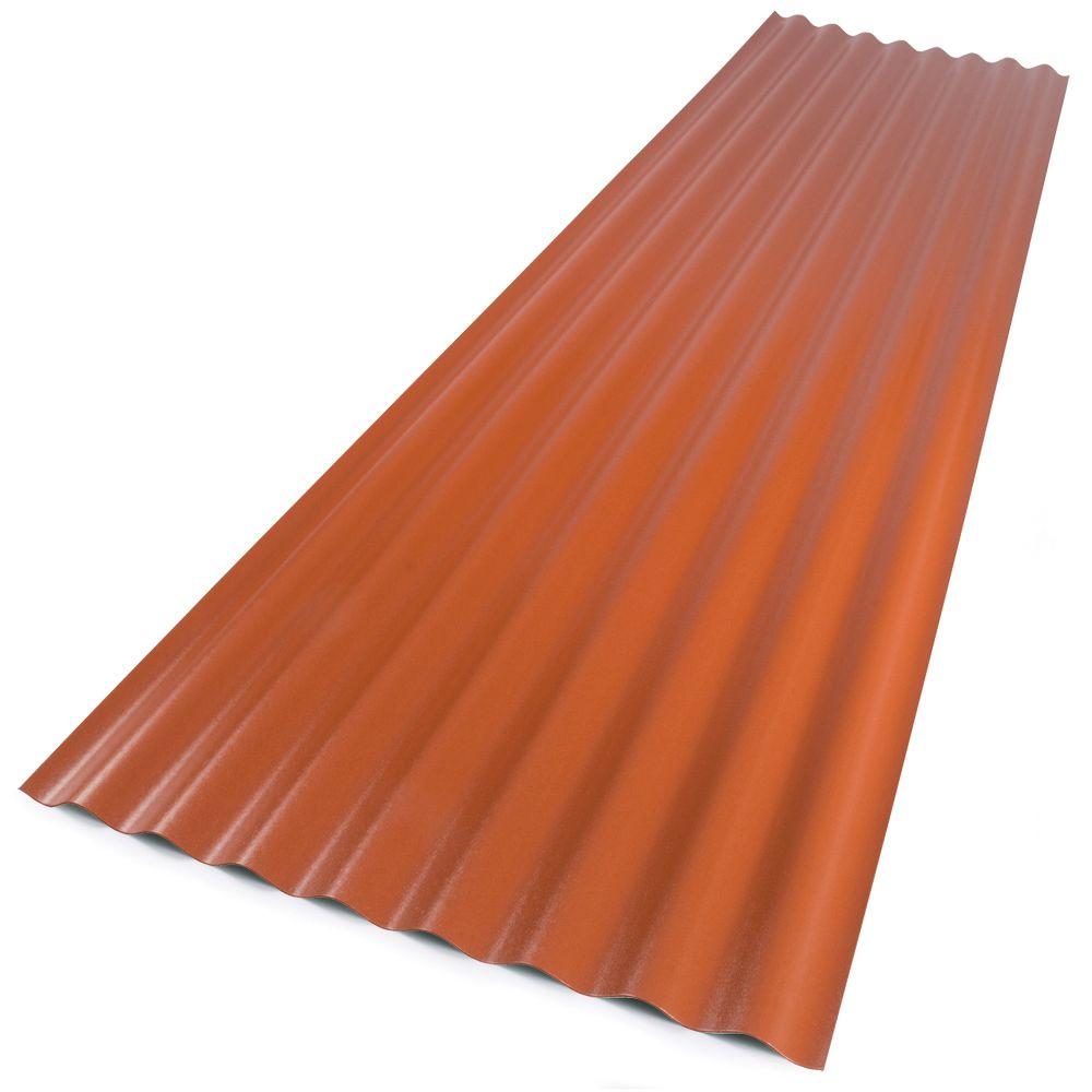 Suntop 26 in. x 12 ft. Sedona Brick Foamed Polycarbonate Corrugated