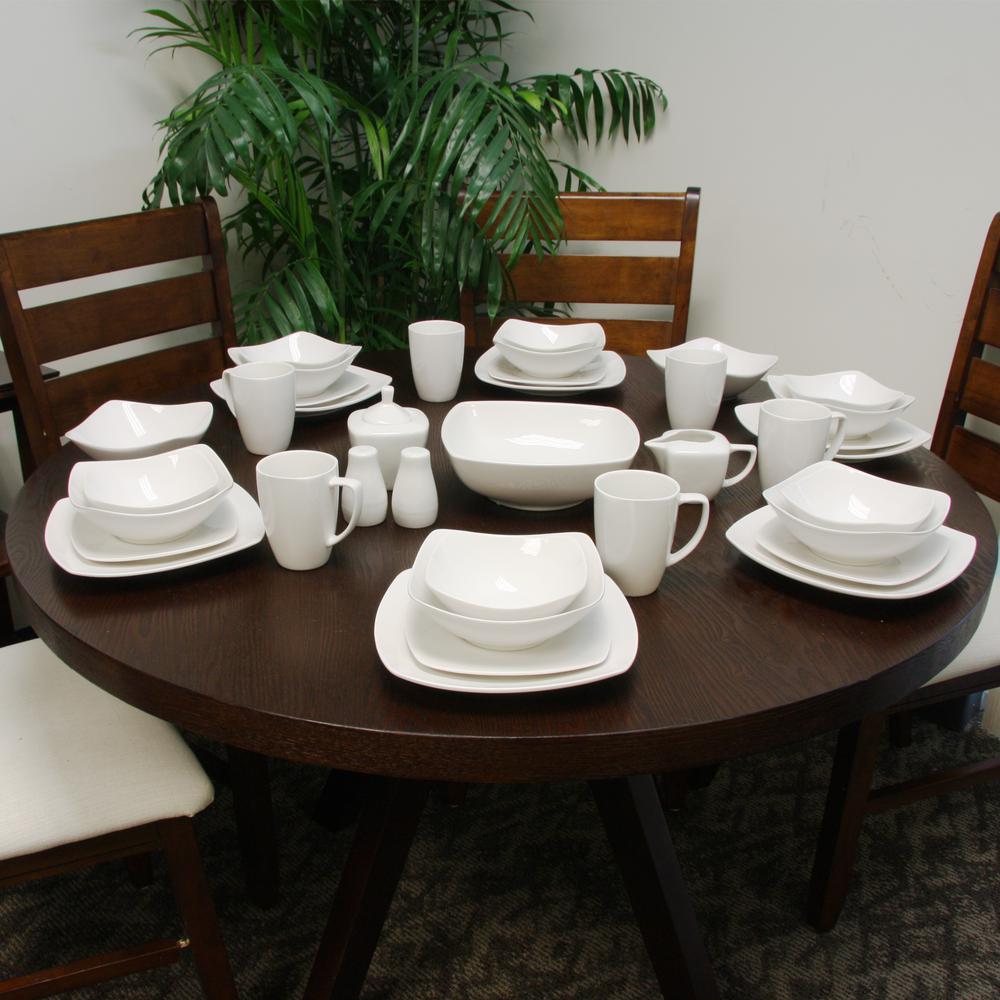 White Gibson Home 16 Piece Zen Buffetware Dinnerware Set