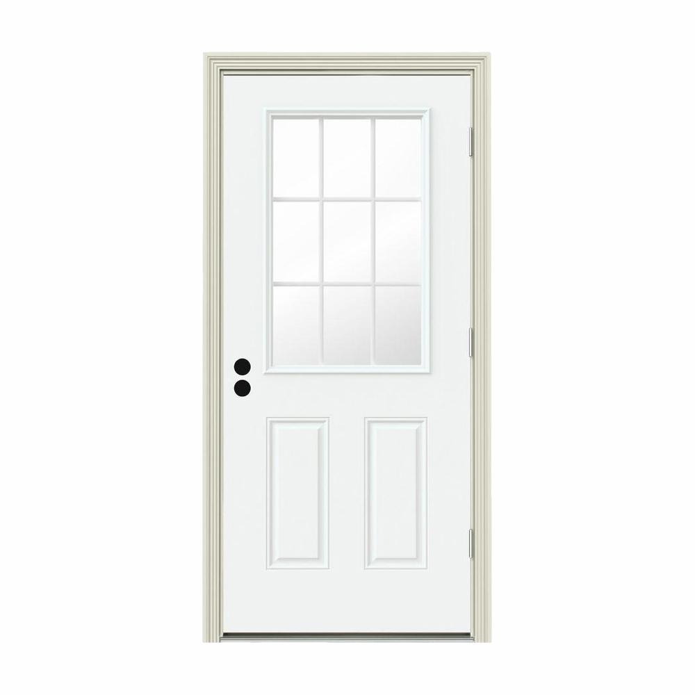 Modern Prehung Left Hand Outswing Exterior Door for Large Space