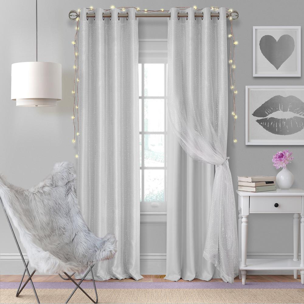Elrene Home Fashions Aurora Kids Room Darkening Layered Sheer