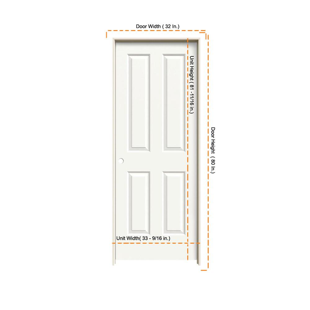 Jeld Wen 32 In X 80 In Coventry White Painted Right Hand Smooth