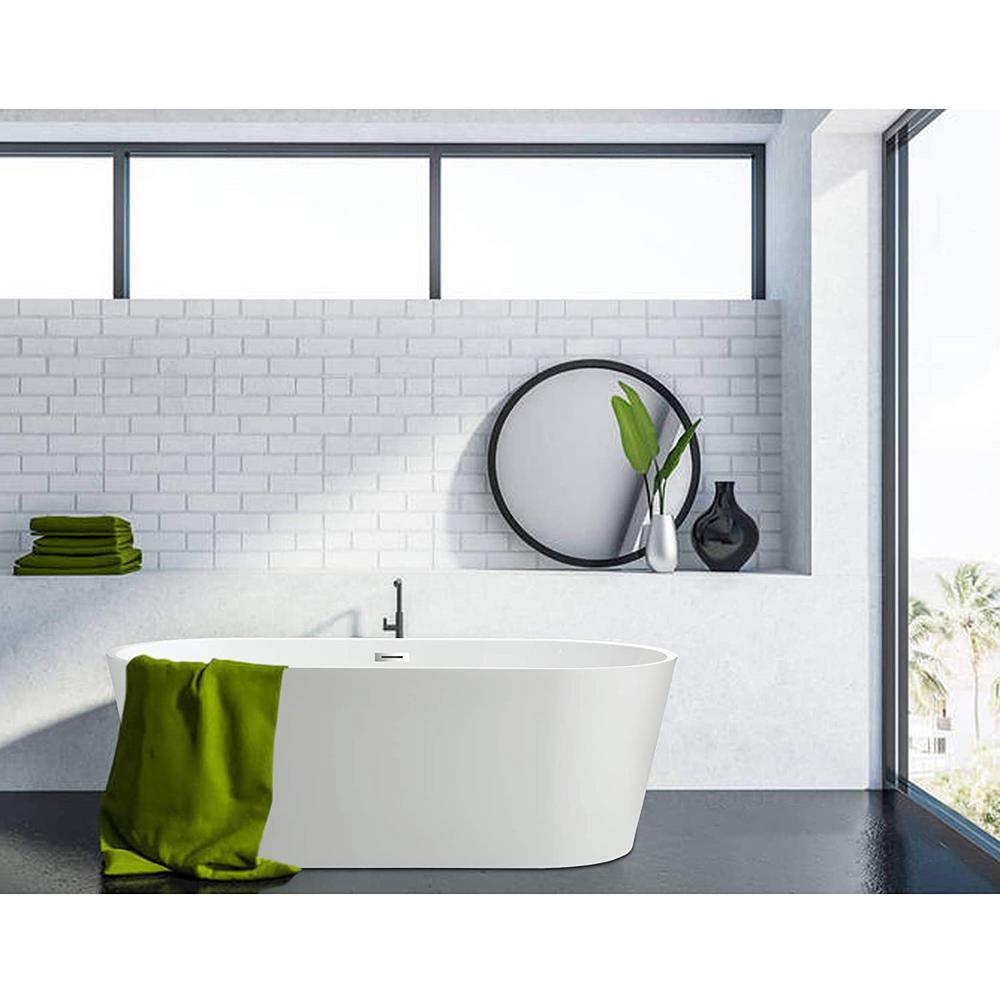 Vanity Art Bordeaux 54 In Acrylic Flatbottom Freestanding Bathtub White Va6815 Xs The Home Depot - 54 Inch Acrylic Bathtub Vanity Art Bordeaux 54 In Acrylic Flatbottom Freestanding Bathtub White Va6815 Xs The Home Depot - 54 Inch Acrylic Bathtub