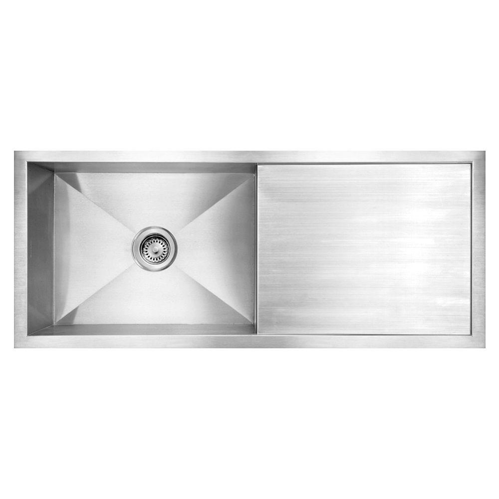 Whitehaus Collection Noah S Collection Brushed Undermount Stainless Steel 39 5 In 0 Hole Single Bowl Kitchen Sink