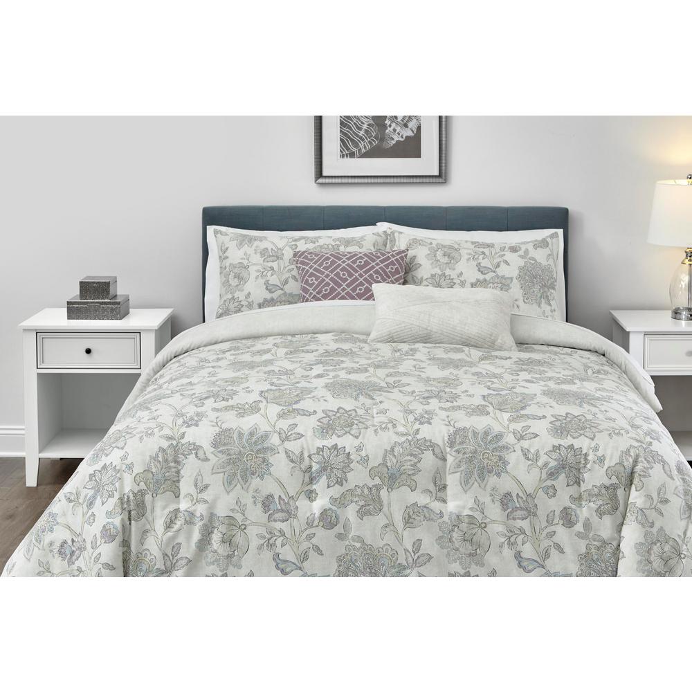 Stylewell Brianna 5 Piece Lavender Floral King Comforter Set