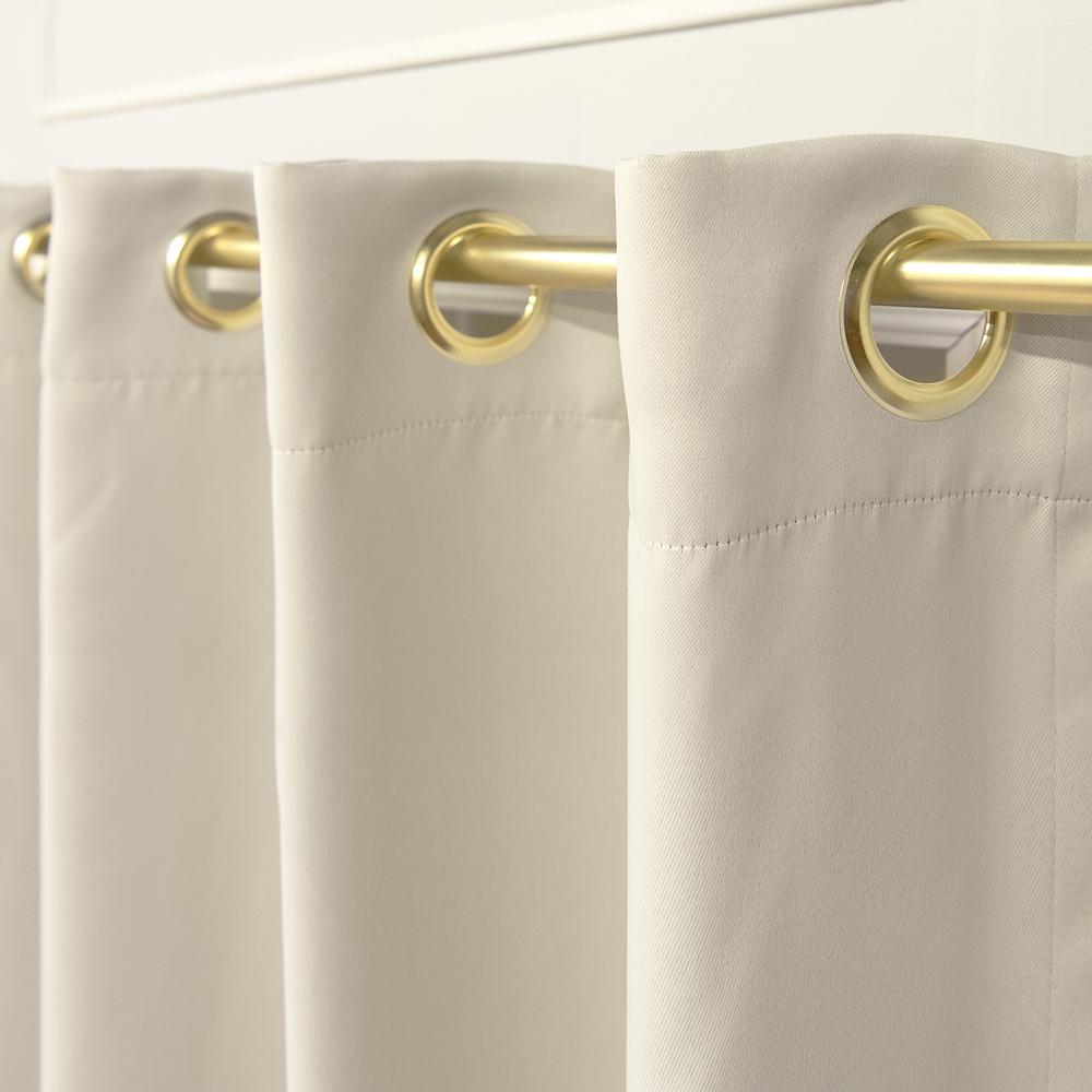 Gold Grommet 84 In L Triple Weave Blackout Curtain Panel In Ivory