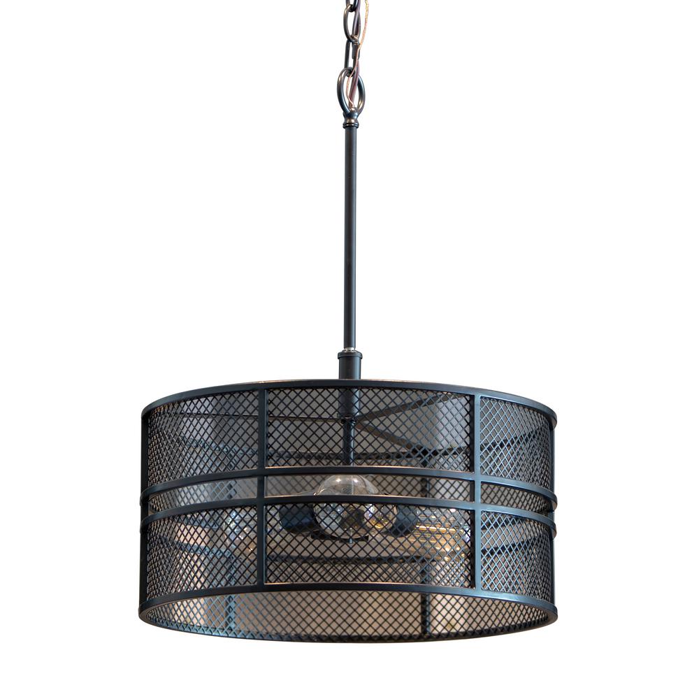 Decor Therapy Rixon 3 Light Black Mesh Shade Pendant Ch1926 The Decor Therapy Rixon 3 Light Black Mesh Shade Pendant