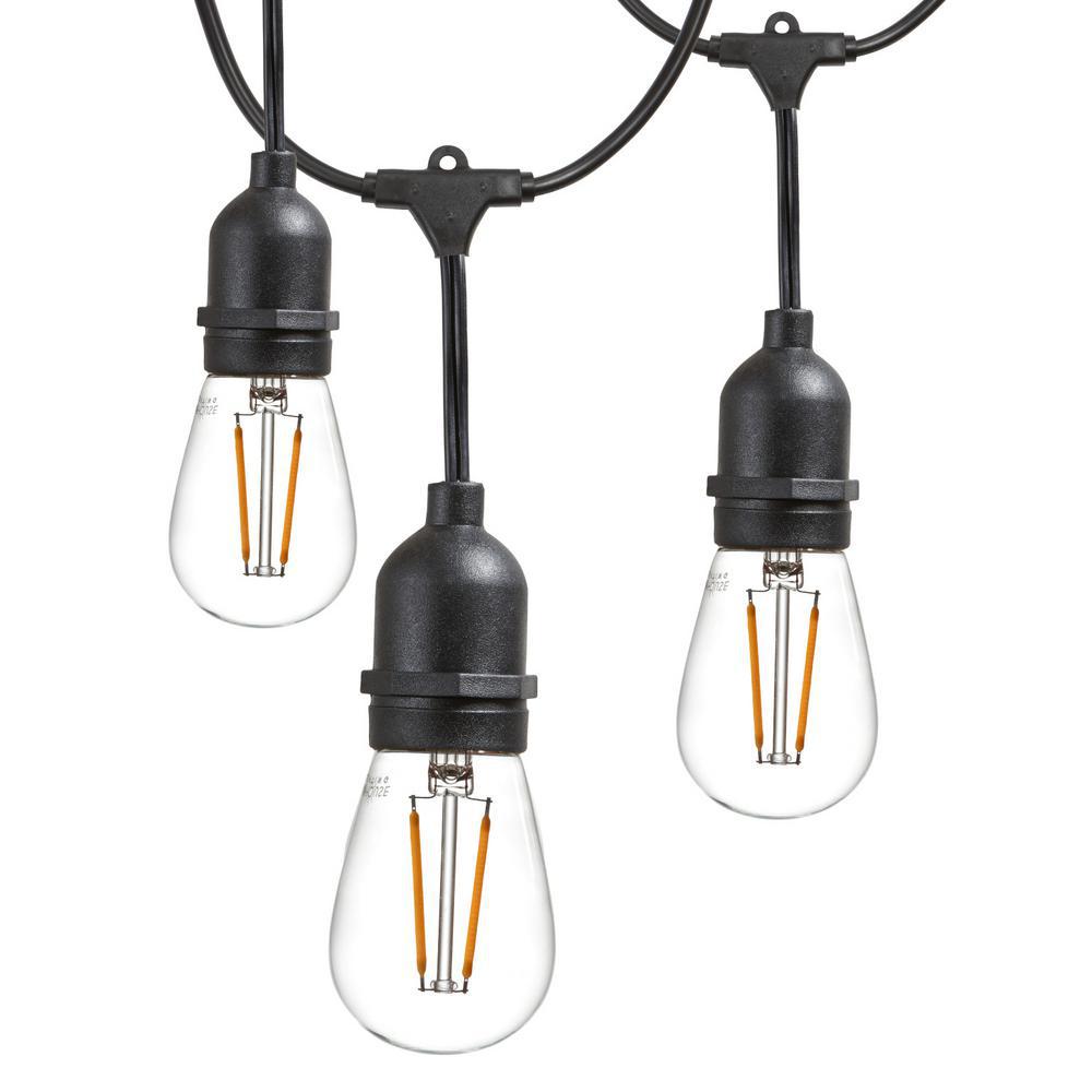 Led E26 String Lights Outdoor Lighting The Home Depot Outdoor String Lights Commercial Grade Led Hanging 9 Light Bulbs Included
