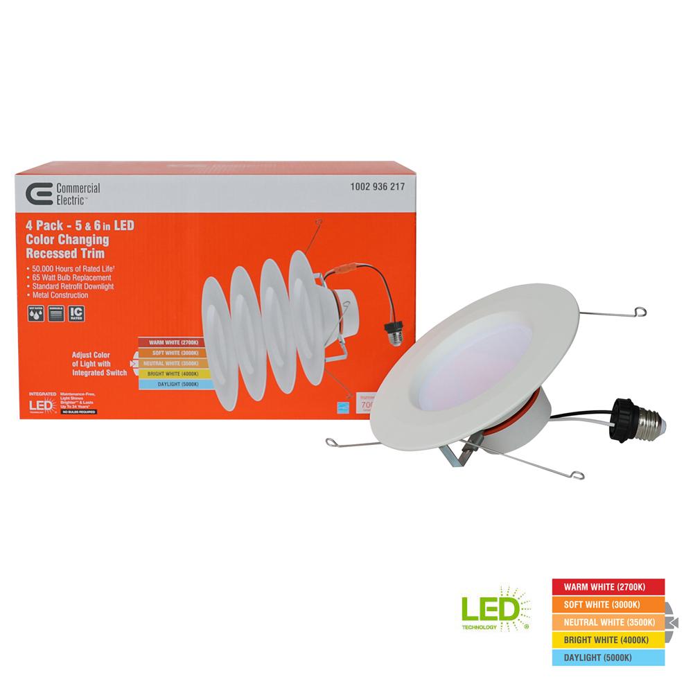 fire rated recessed lights box matte white integrated led recessed trim 5ways 4 commercial electric lighting the home depot fire rated recessed lights box matte white integrated led recessed trim 5ways 4 commercial electric lighting the home depot