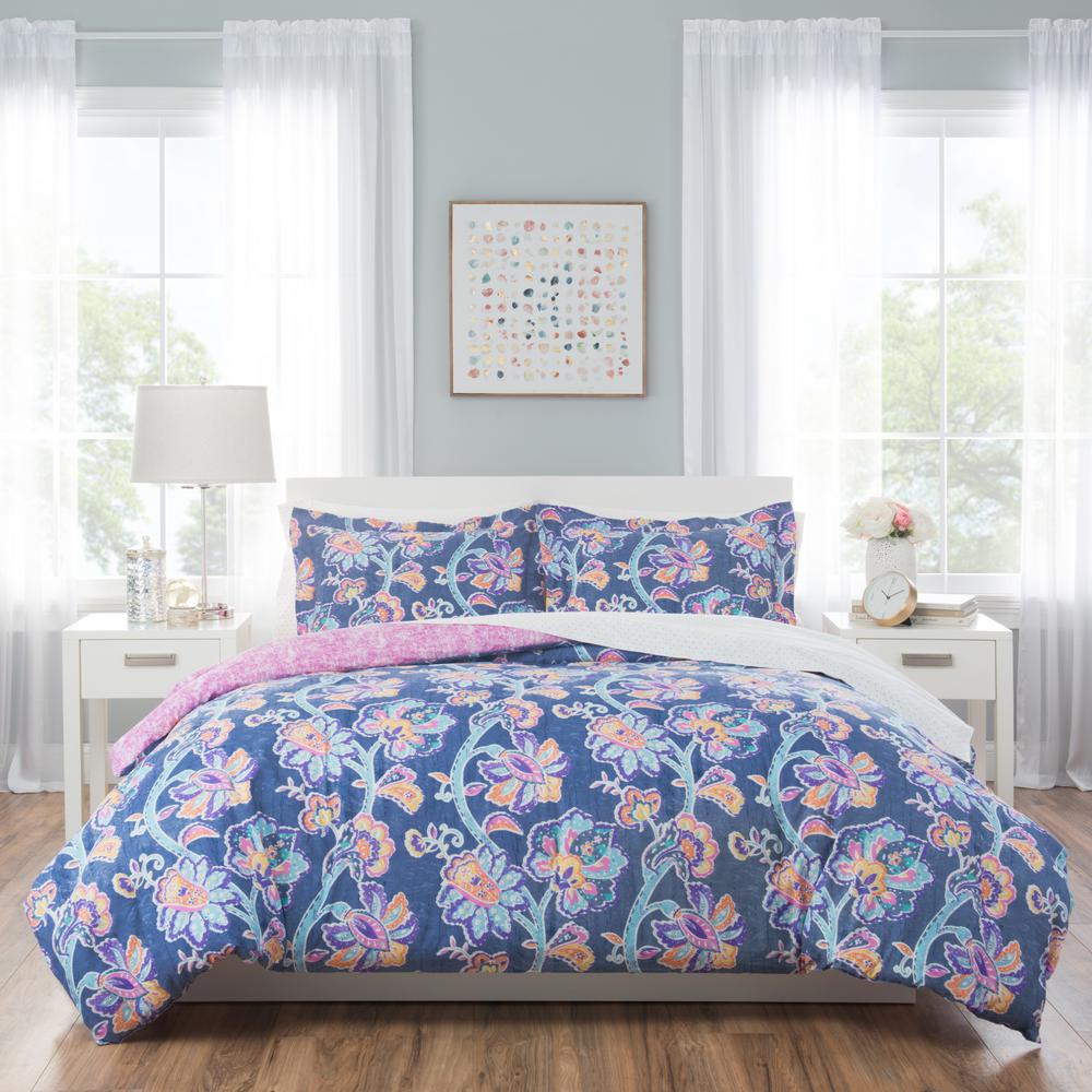 Nicole Miller 5 Piece Blue Twin Comforter Set T Aur 309 The Home