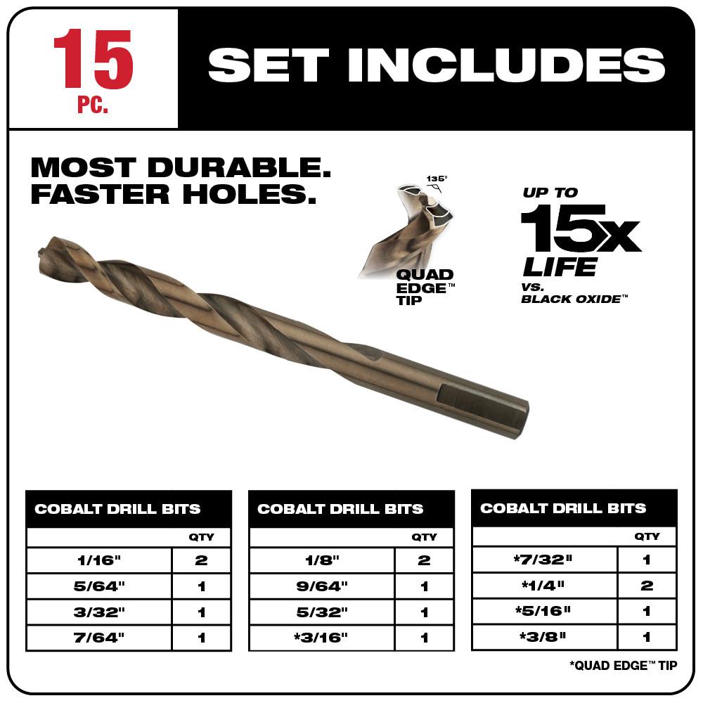 TIVOLY 11456141100 Premium Drill Bit Tbx 4f HSS Cobalt Revetu Blade 4 Sided Sharpening Diameter 11 mm
