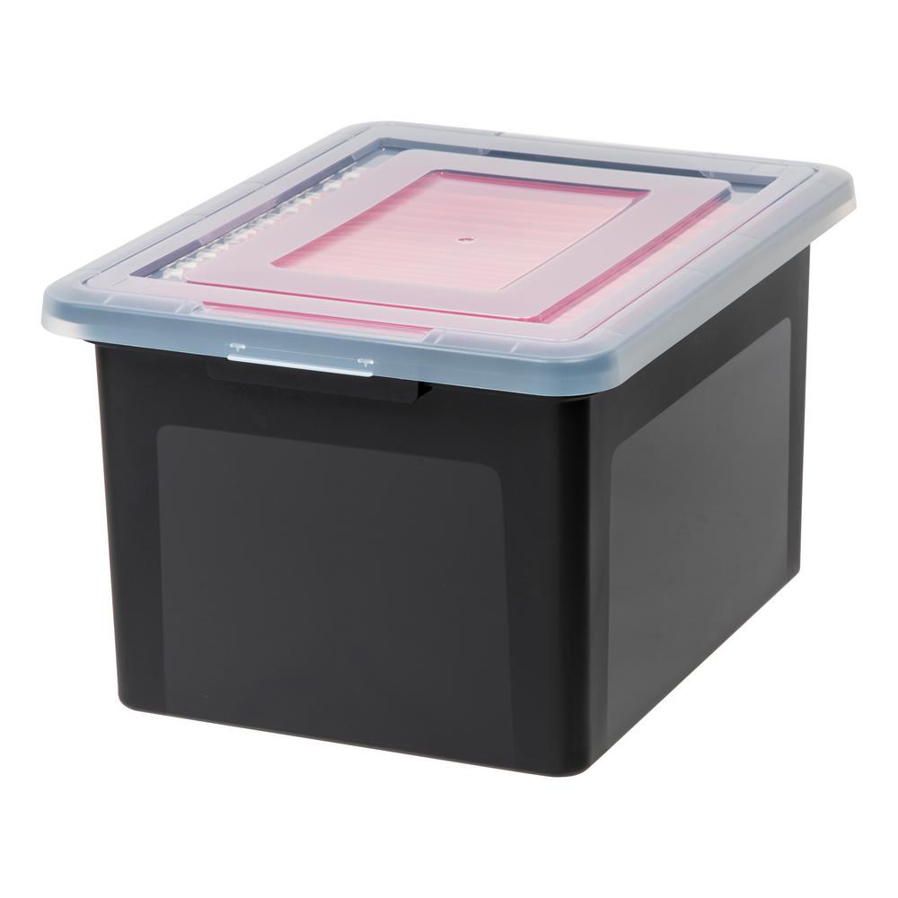 Iris 42 Qt Letter Legal Size File Storage Box In Black Pack Of 4 Legal Size File Storage Box