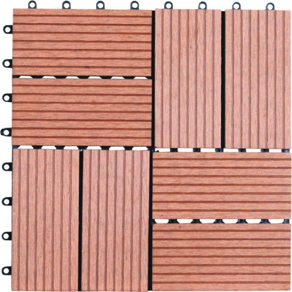 Naturesort 8 Slat 1 Ft X Composite Deck Tiles In Dark Tan 11 Composite Deck Tiles In Dark