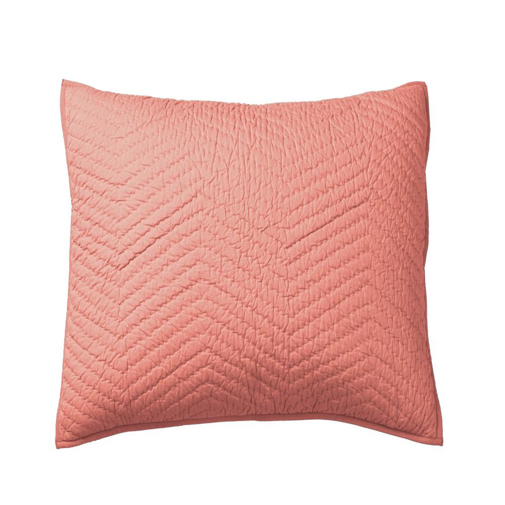 The Company Store Company Cotton Coral Solid Euro Sham N2r1 E