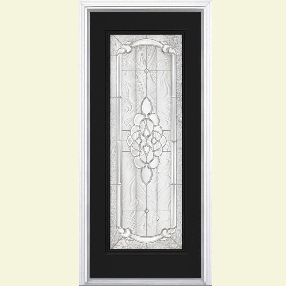 Masonite 36 In. X 80 In. Oakville Full Lite Jet Black Right-Hand ...