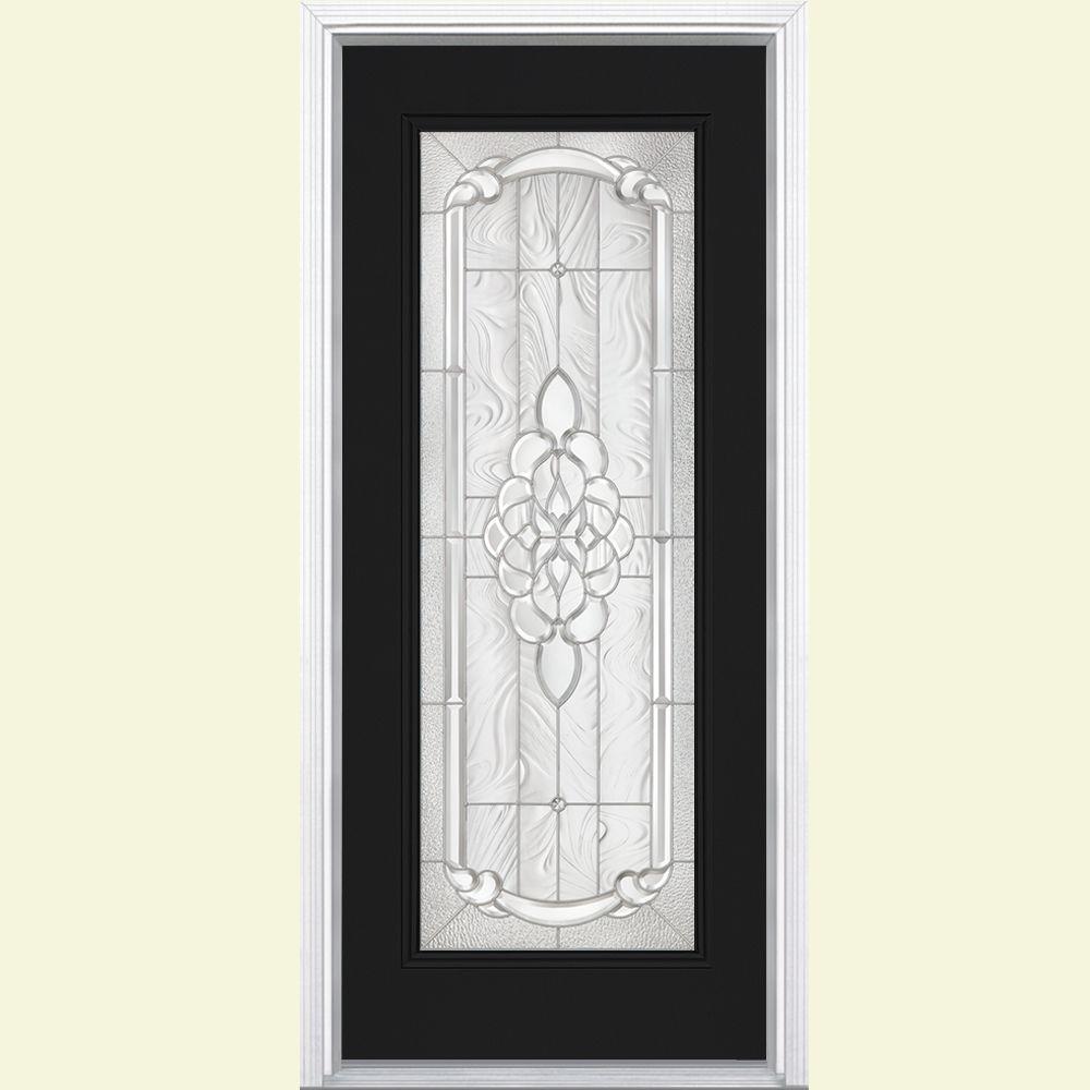 Masonite 36 in. x 80 in. Oakville Full Lite Jet Black RightHand