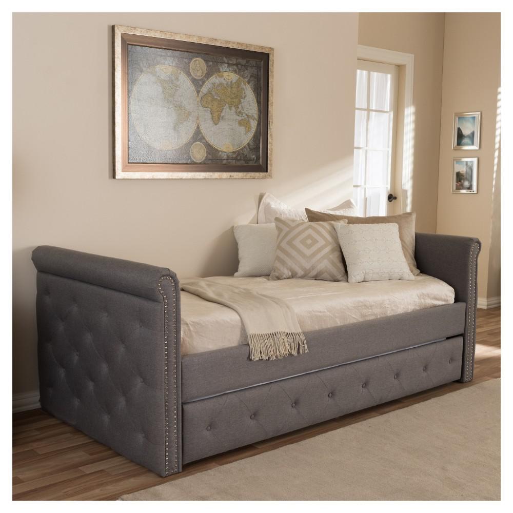 Baxton Studio Swamson Gray Trundle Day Bed 28862-7040-HD - The Home Depot