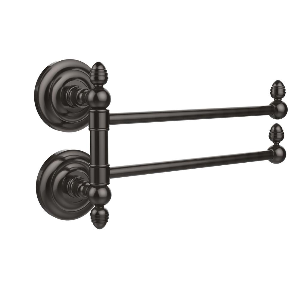 Allied Brass Que New Collection 2 Swing Arm Towel Rail In Oil Rubbed Bronze