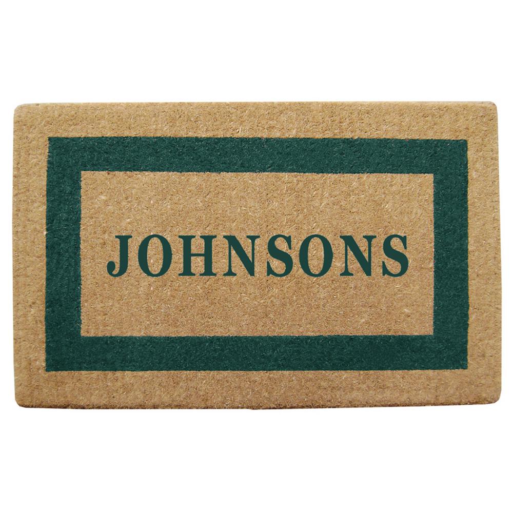 Nedia Home Single Picture Frame Green 30 In X 48 Heavy Duty Single Picture Frame Green 30 In X 48 Heavy Duty Coir Personalized Door Mat