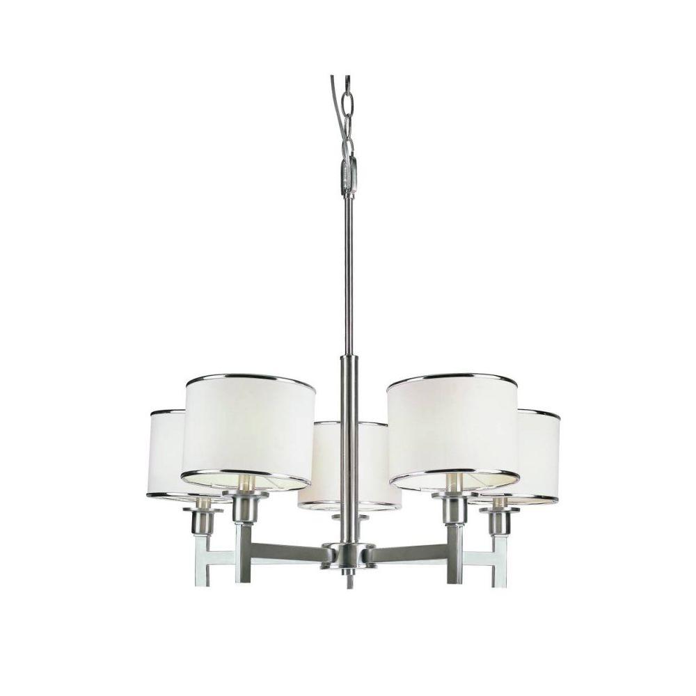 UPC 736916583350 product image for Bel Air Lighting Cadence 5-Light Brushed Nickel Chandelier with Fabric Drum Shad | upcitemdb.com