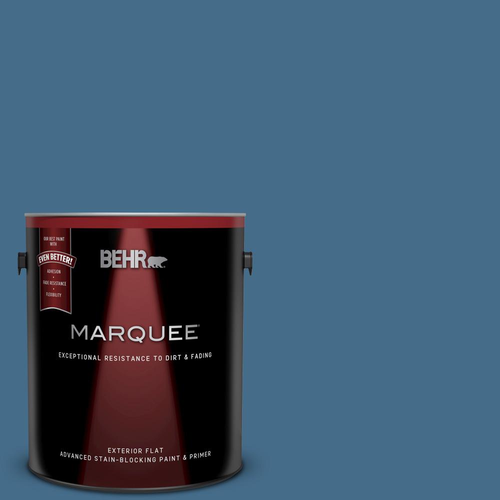 BEHR MARQUEE 1 gal. 570D6 Neptune Blue Flat Exterior Paint and Primer