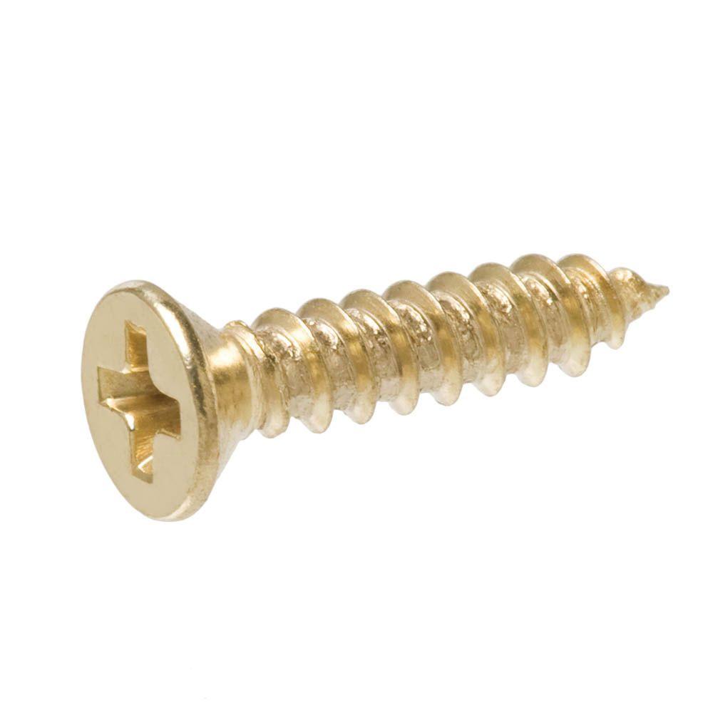 #6 X 1 Wood Screws Flat Slot Brass 1000 pcs