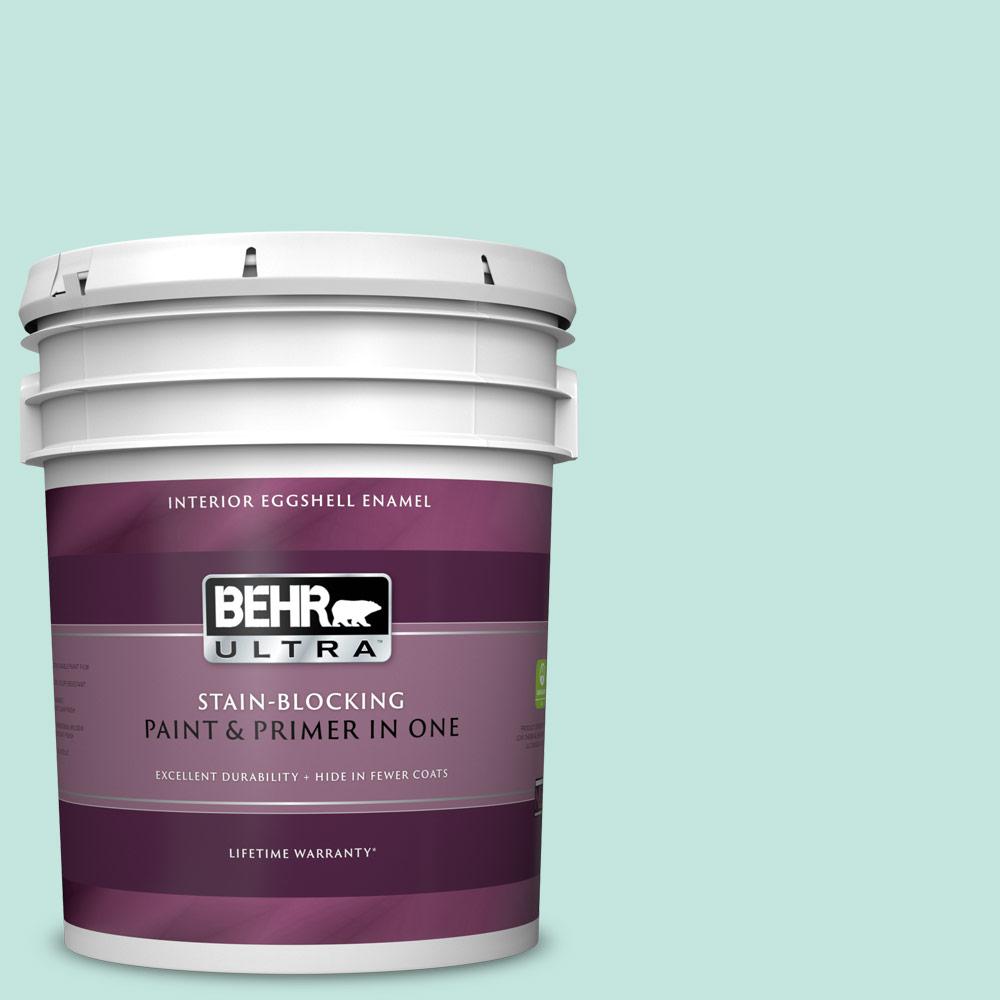 BEHR ULTRA 5 Gal. #MQ3-19 Misty Isle Eggshell Enamel Interior Paint And ...