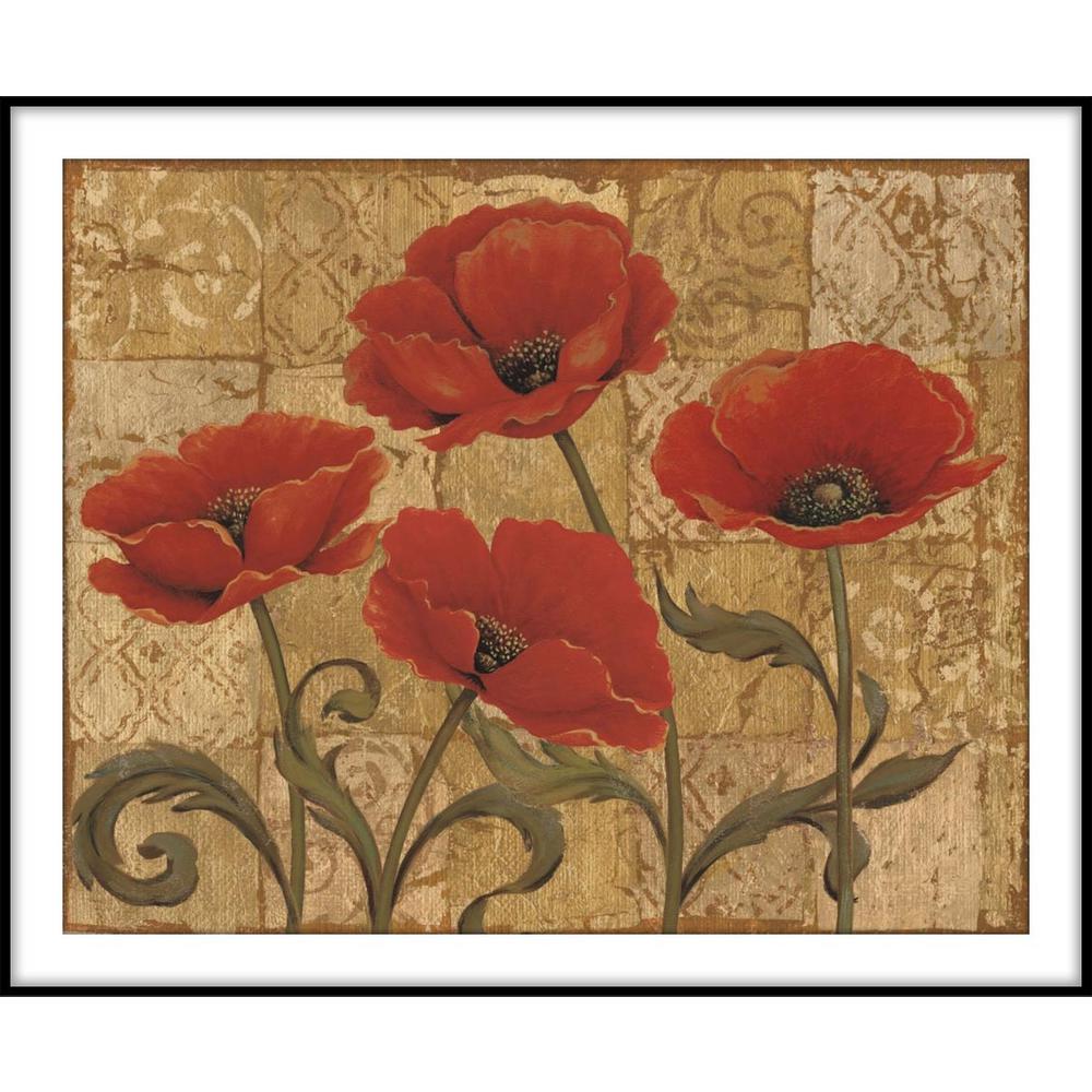 PTM Images 9.75 in. x 11.75 in. ''Red Garden'' Framed Wall Art 176870