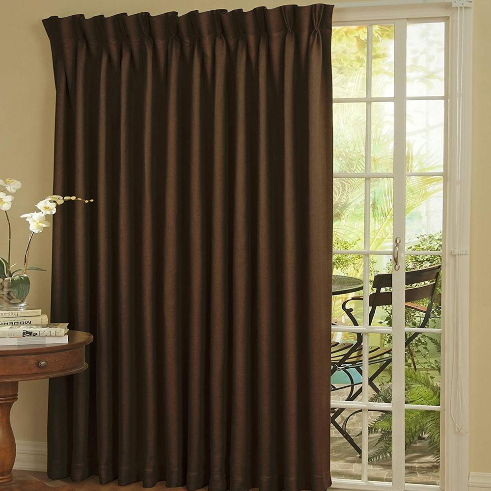 Eclipse Thermal Blackout Patio Door Curtain Panel In Espresso