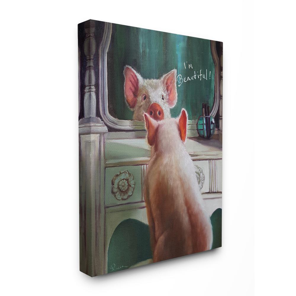 Stupell Industries 16 In X 20 I M Beautiful Painted Pig I M Beautiful Painted Pig