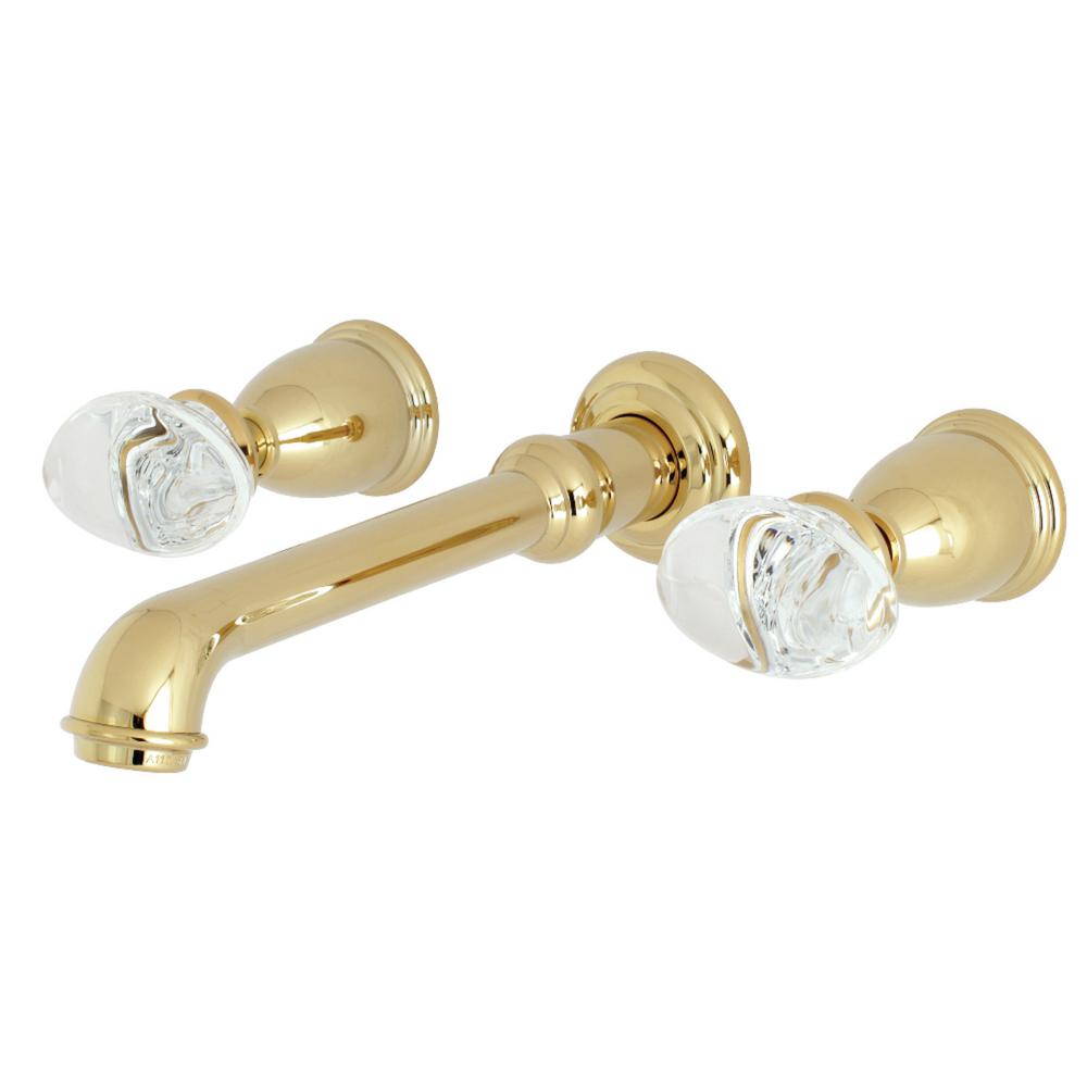 Kingston Brass Krystal Onyx 2Handle Wall Mount Bathroom Faucet in