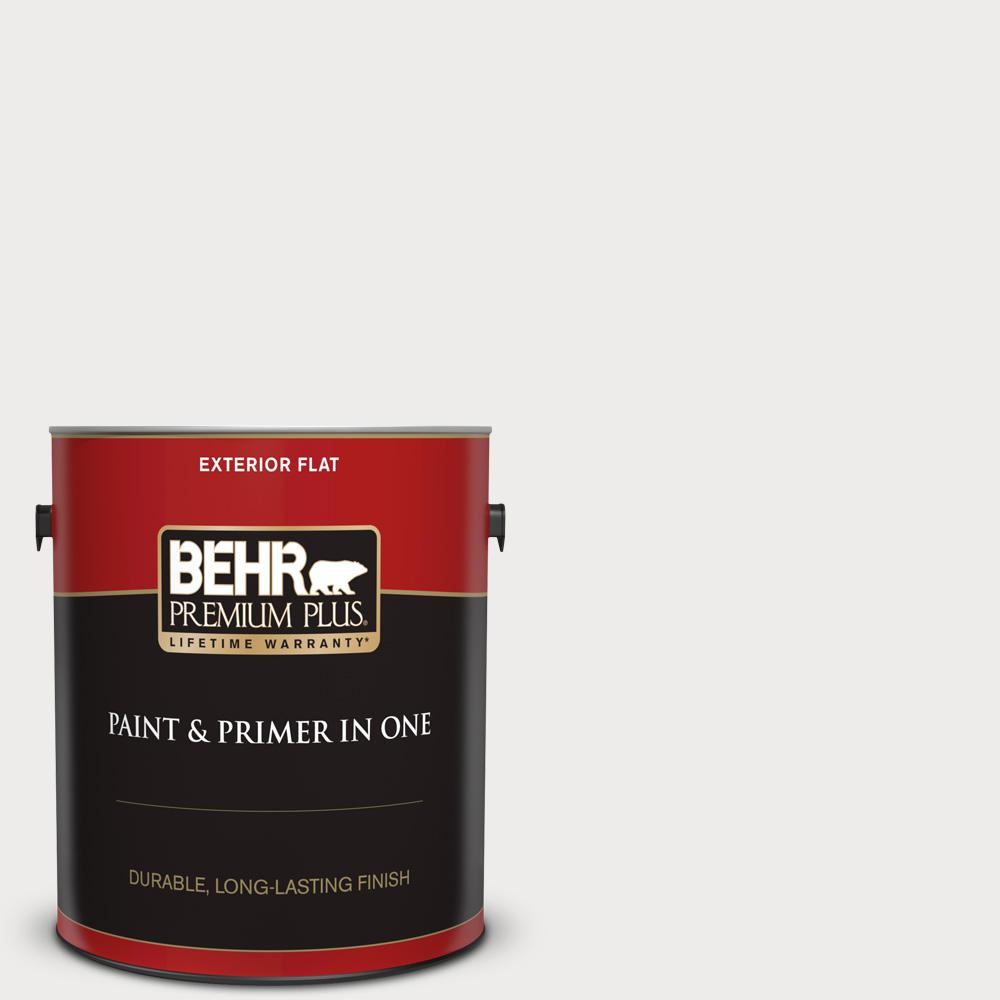 Behr Premium Plus 1 Gal Ppl 34 Floral Scent Flat Exterior Paint And Primer In One 405001 The Home Depot