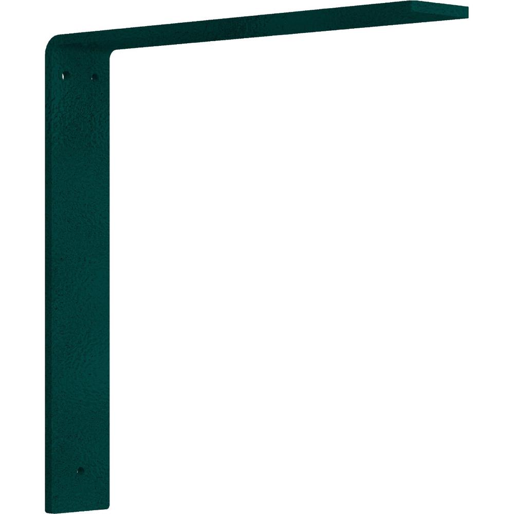 Ekena Millwork 12 in. x 2 in. x 12 in. Steel Hammered Deep Green Hamilton Bracket