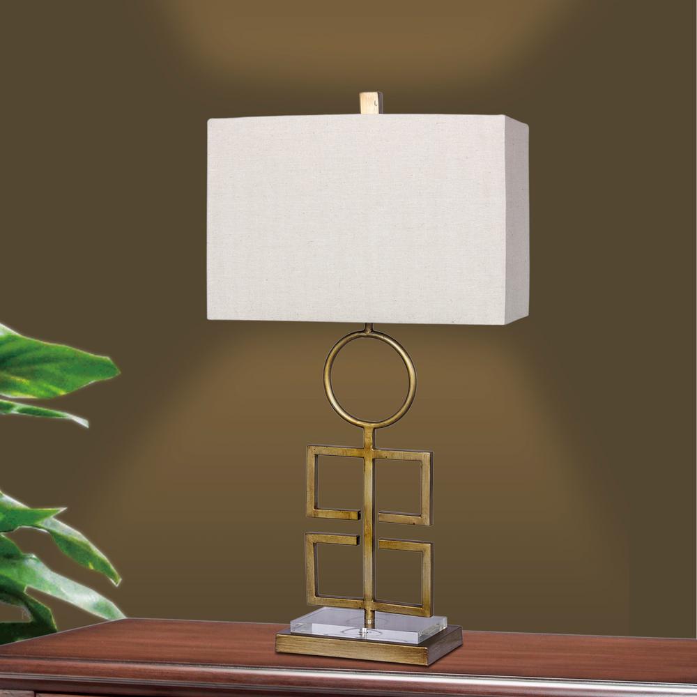 acrylic and gold table lamp
