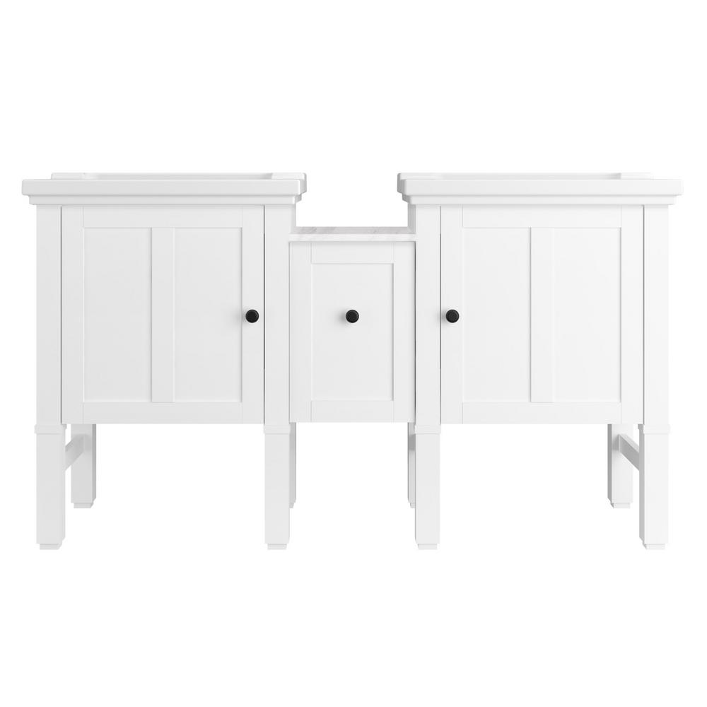 KOHLER Chambly 60 in. W Vanity in Linen White with Ceramic Vanity Top