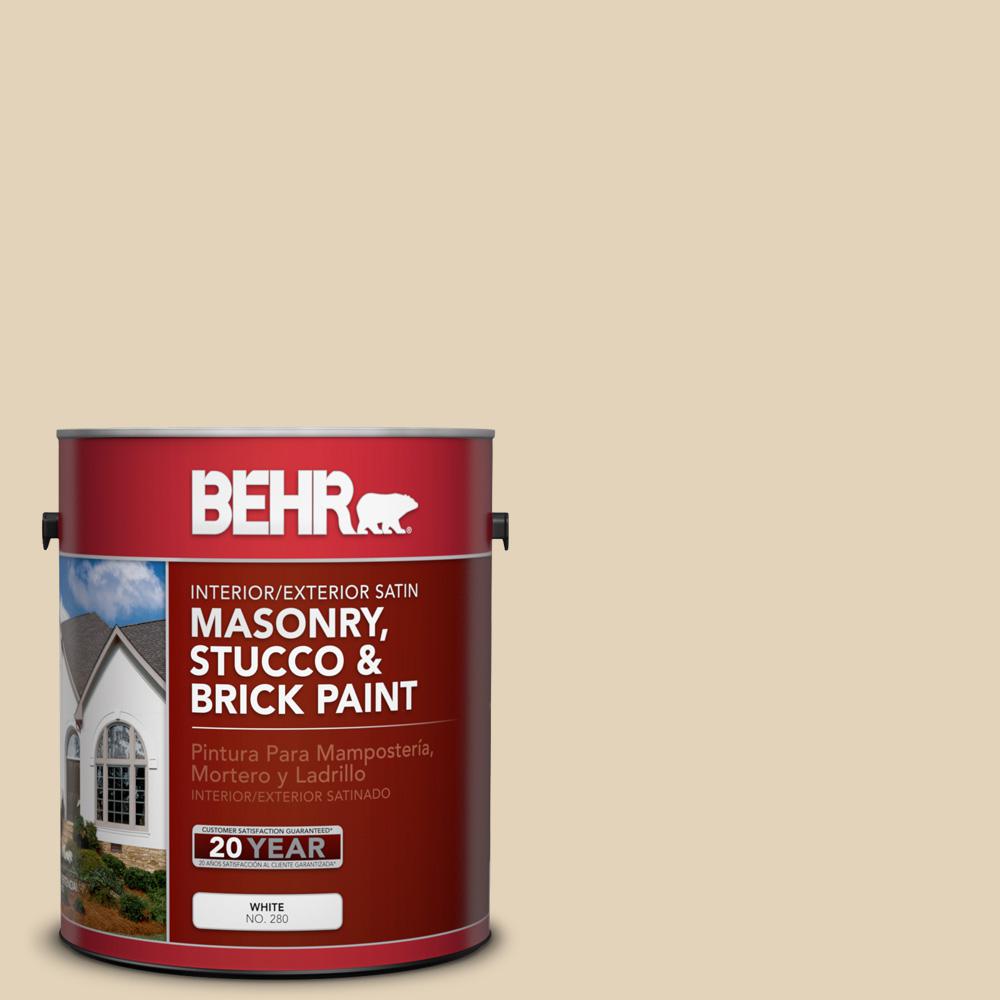 Behr 1 Gal Bxc 50 Stucco White Satin Interior Exterior Masonry Bxc 50 Stucco White Satin Interior Exterior Masonry And Brick Paint