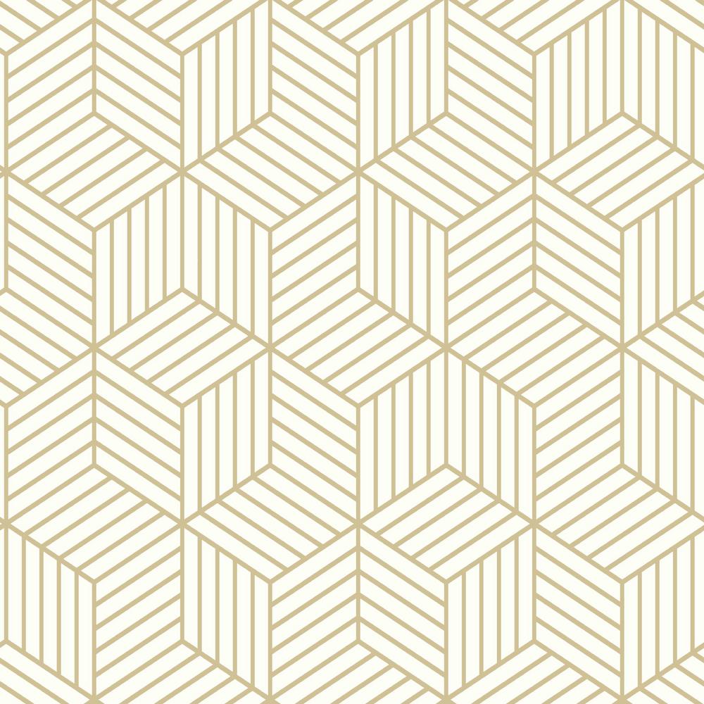 RoomMates 28.18 sq. ft. Stripped Hexagon Gold/Black Peel and Stick