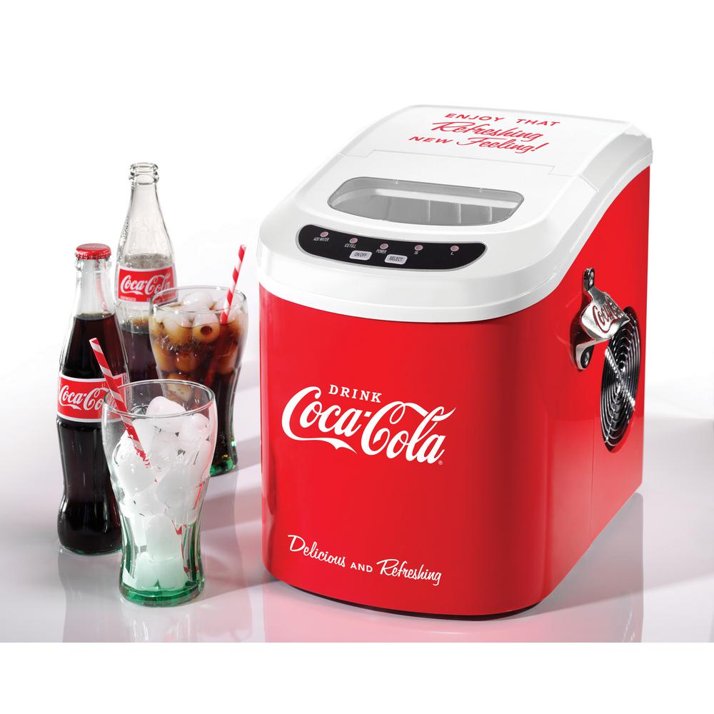 Nostalgia CocaCola Series 5 lb. Freestanding Ice Maker in Red