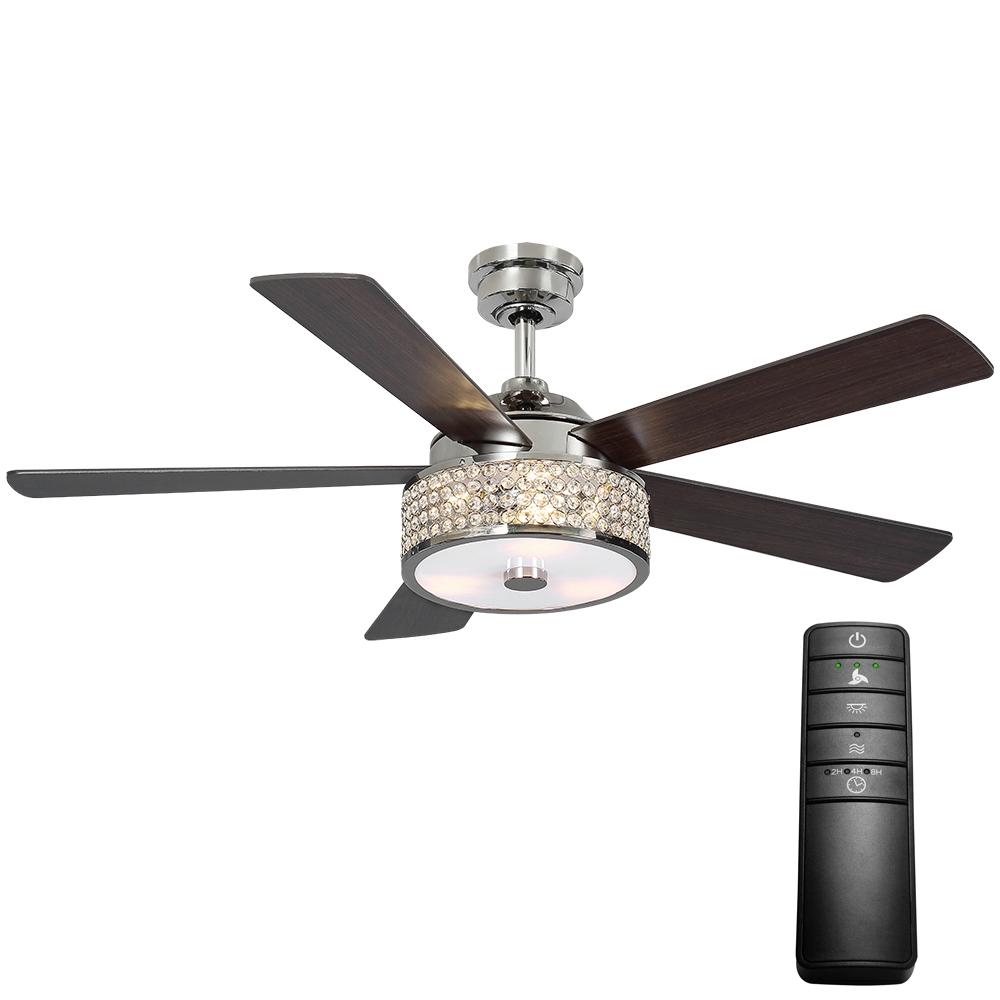 Home Decorators Collection Montclaire 52 In Led Polished Nickel
