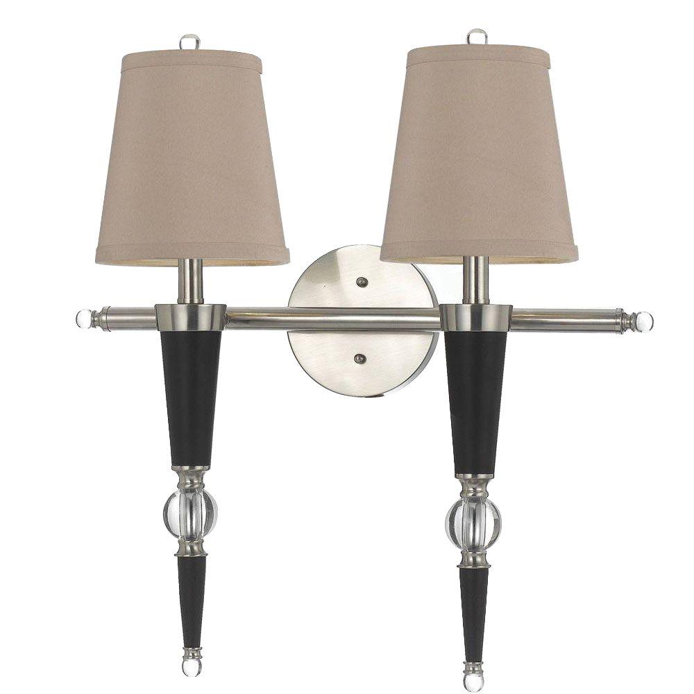 EGLO Catwalk Collection 2Light Matte Nickel and Black Flushmount