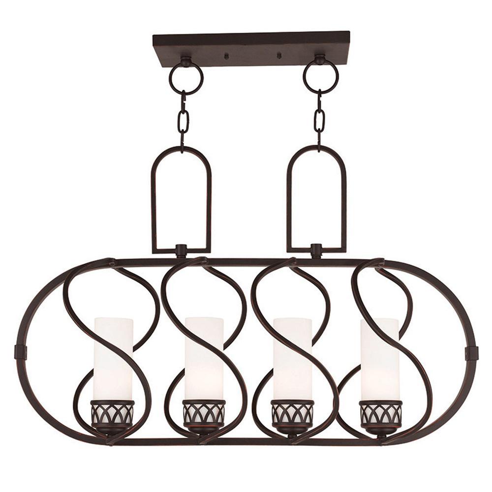 Livex Lighting Westfield 4 Light Olde Bronze Island Chandelier