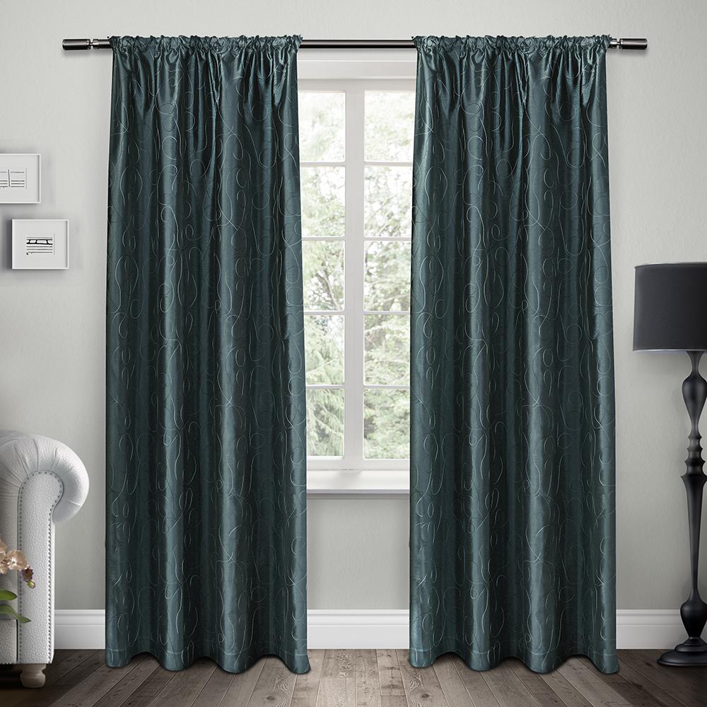 Saturn Cobalt Blue Embroidered Rod Pocket Top Window Curtain Eh7978 Saturn Cobalt Blue Embroidered Rod Pocket Top Window Curtain