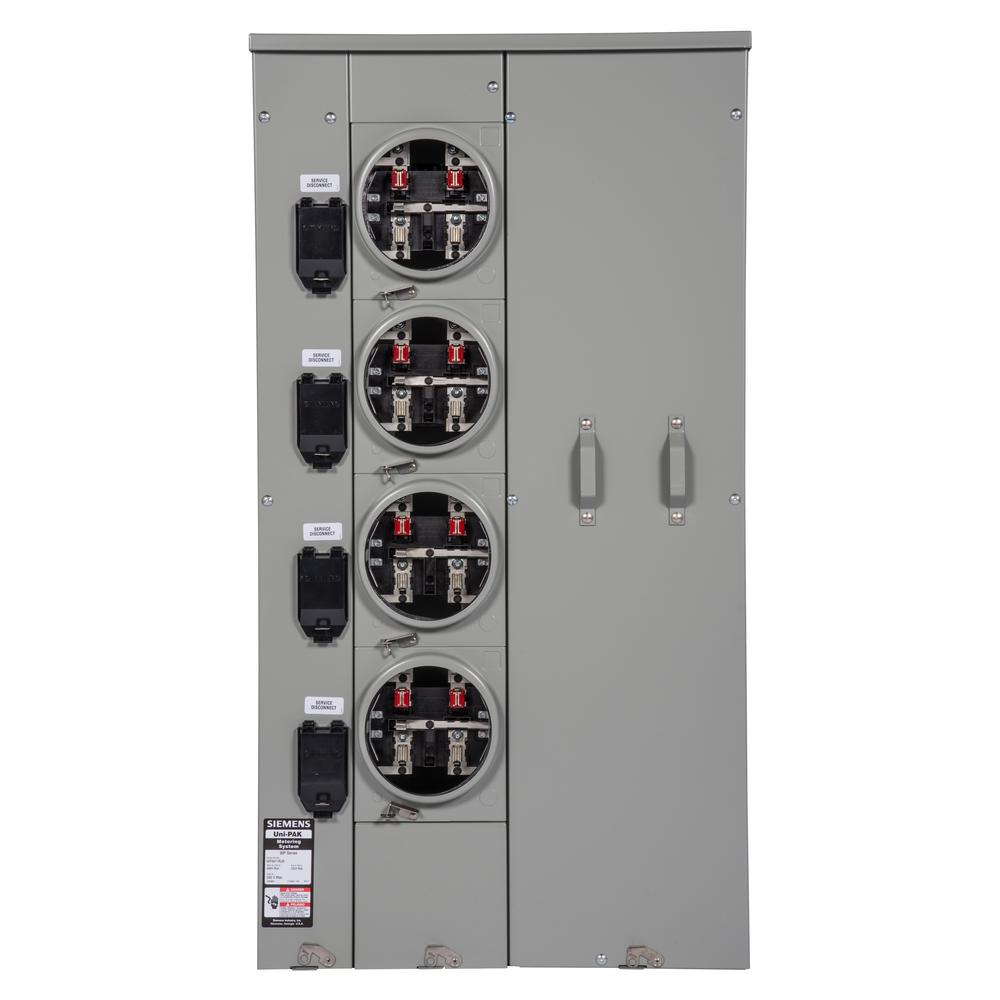 Siemens UniPAK 4Gang 400 Amp Ring Style MultiFamily MeteringWP4411