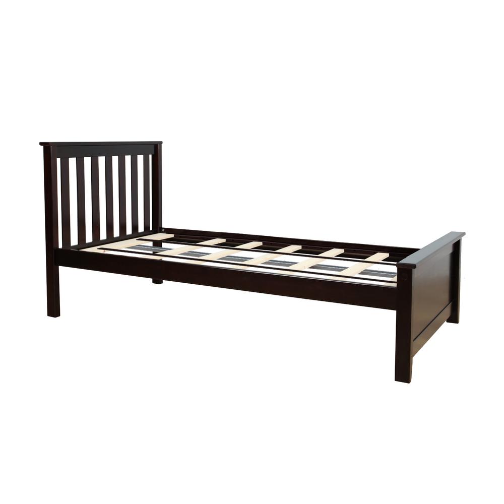 Max Lily Espresso Twin Single Bed 180210 005 The Home Depot Espresso Twin Single Bed By Max Lily