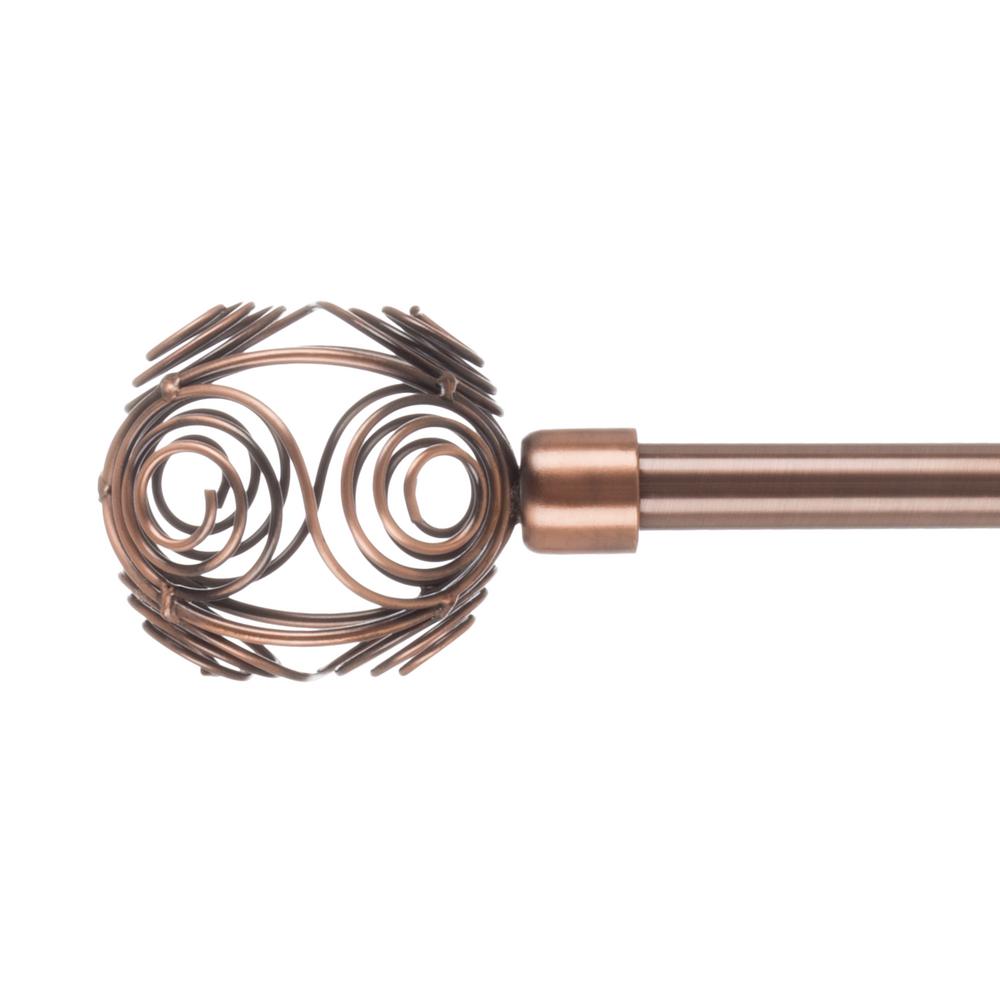 48 In 86 In Telescoping 3 4 In Single Curtain Rod In Copper