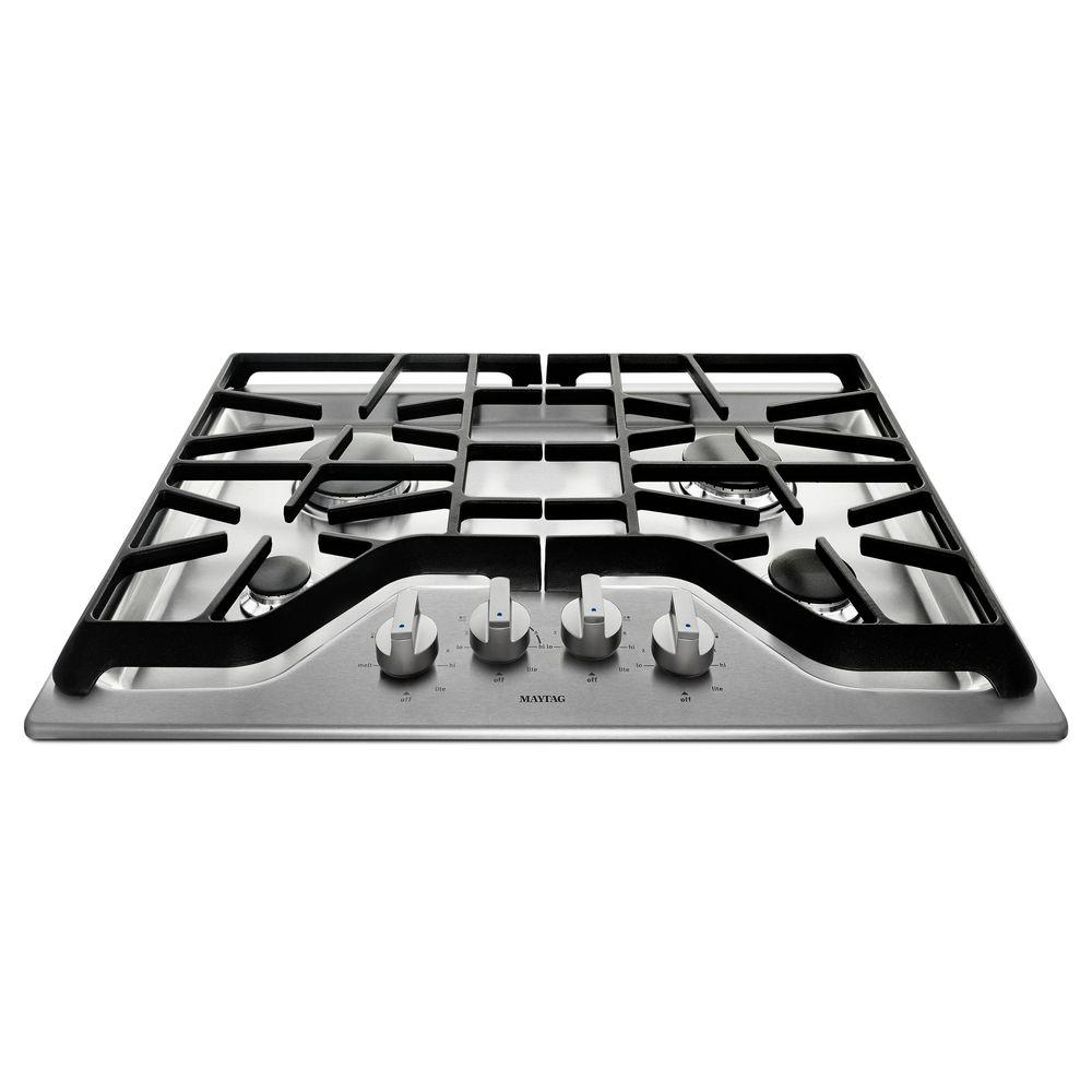 Maytag 30 in. Gas Cooktop in Stainless Steel with 4 Burners including